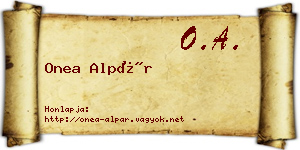 Onea Alpár névjegykártya